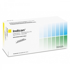 INDICAN ANESTESIA DENTAL (CON EPINEFRINA) 2% lidocaina x 50 ANESTUBOS LAB SIDUS
