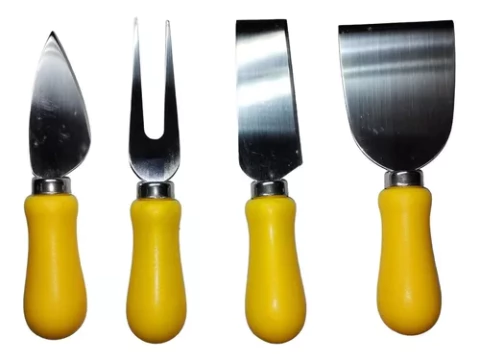 Set 4 Cuchillos Para Queso Picada Tenedor Cocina Oferta