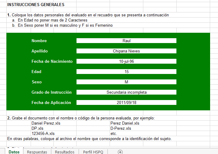 Test Hspq Cuestionario Personalidad Para Adolescentes