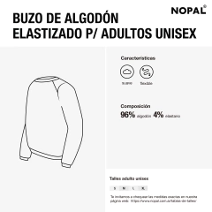 BUZO ALGODÓN ELASTIZADO UNISEX CRUDO - tienda online