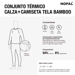 CONJUNTO BAMBOO DE CAMISETA Y CALZA UNISEX MODELO GRIS ELEFANTE - nopal