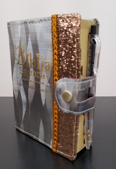 Bíblia média com harpa + caneta - capa bronze ondas - comprar online