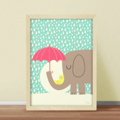 Dante El Elefante - Serie Gotas de Lluvia Rosa y Turquesa - comprar online