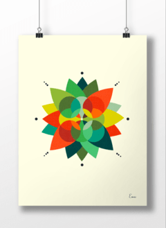 Mandala Girasol - Serie Botánica Geométrica - Punto Eme Arte Impreso
