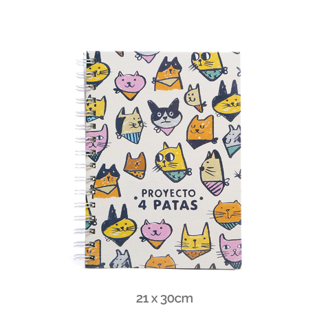 Cuaderno P4P A4 - Diseño Gatos