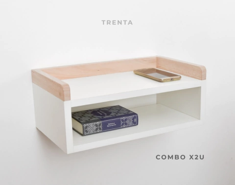 Combo Hab - Mesas de Luz x2 + Estante Largo