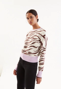 Sweater Hadid marron/lila St. Marie - comprar online