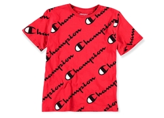 Champion Heritage All Over Script White T-Shirt Red - LoDeJim