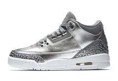 AIR JORDAN RETRO 3 METALLIC SILVER “CHROMO" - GS