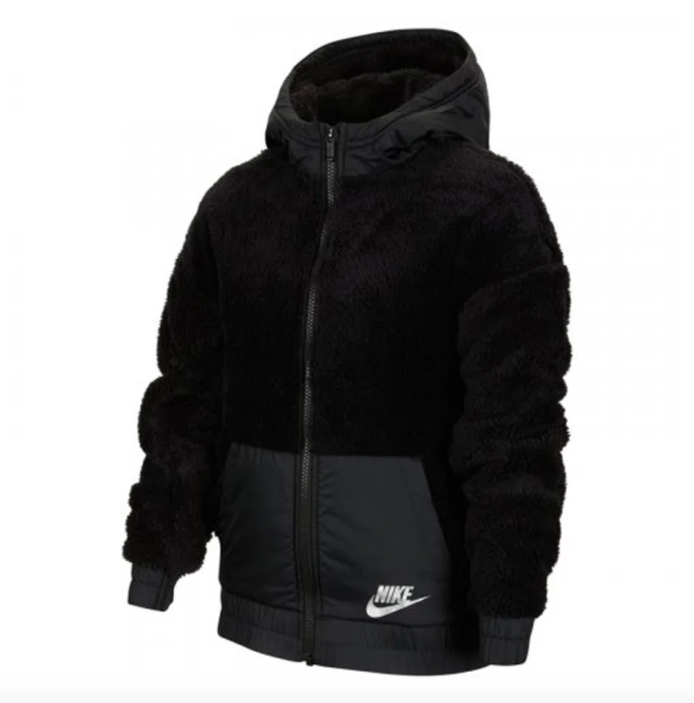 Girls Nike Sherpa Fleece Zip Hoodie Jacket - LoDeJim