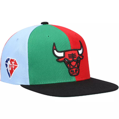 Mitchell & Ness x Lids Red Chicago Bulls Team Era Pinwheel Stripe Snapback Hat en internet