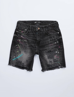 Zara Drip Demin Slim Short Black