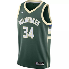 Men's Milwaukee Bucks Giannis Antetokounmpo Nike Green 2021 Swingman Jersey - Icon Edition