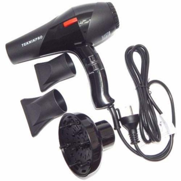 SECADOR PROFESIONAL MARCA TEKNIKPRO MODELO 2600 NEW + DIFUSOR DE CALOR