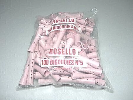 BIGUDIES PLASTICOS Nº 4 PAQUETE POR 100 UNIDADES + BANDAS ELASTICAS * DIAMETRO 9 mm.