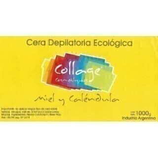 CERA PARA DEPILACION USO PROFESIONAL DE MIEL Y CALENDULA MARCA COLLAGE POR 900 grs. 18485
