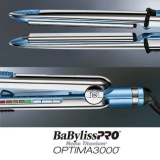 PLANCHITA DE ALTA TEMPERATURA MARCA BABYLISS PRO MODELO OPTIMA 3000 - PLANCHITA Y BUCLEADORA 2 EN 1 - TODOPELUQUERIAS