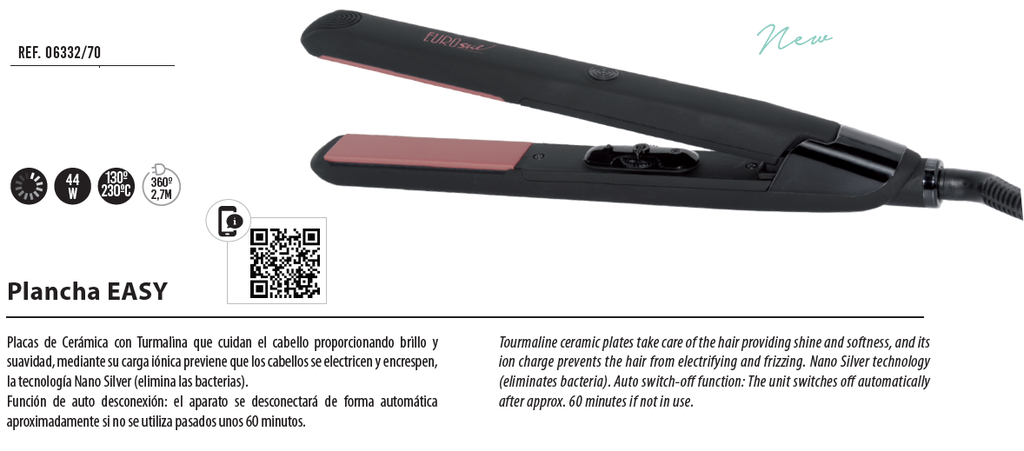 PLANCHA MARCA EUROSTIL MODELO EASY ALTA TEMPERATURA 230°C CODIGO 06332