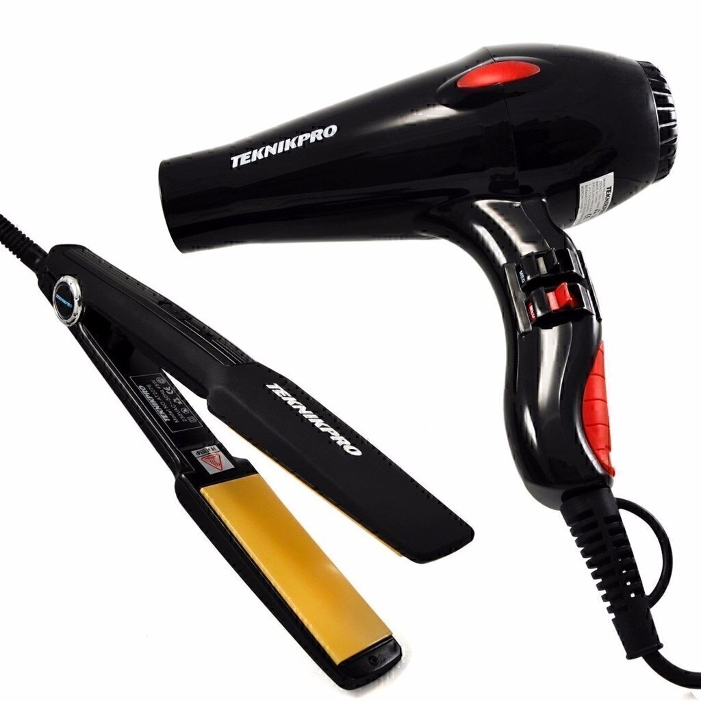 KIT STUDENT SECADOR + PLANCHA PROFESIONAL MARCA TEKNIKPRO