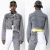 CAMPERA DE JEAN GRIS CON MANCHAS NEON