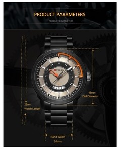 Relógio Masculino Aço Inox Data Automática Curren* 8229 - Simple Market
