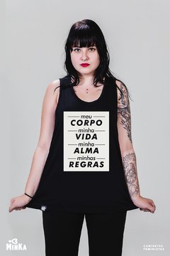 Camiseta Meu Corpo, Minhas Regras - MinKa Camisetas Feministas