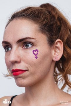 Tatuagem Temporária Símbolo Vênus Coração - MinKa Camisetas Feministas