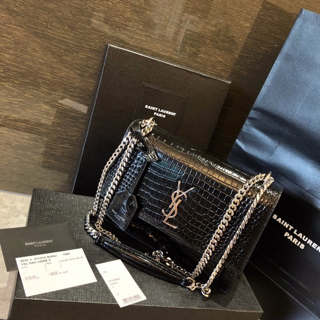 ysl mini croc bolsa