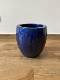 Vaso esmaltado 31cm - Azul metálico - comprar online