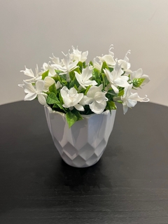 arranjo mini flor artificial 15cm (Branca)