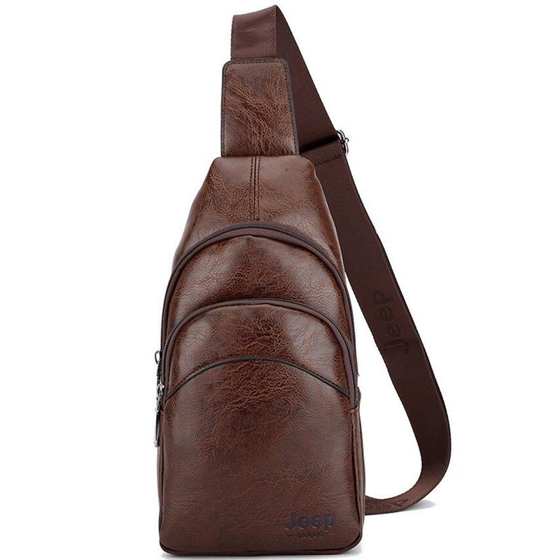 Bolsa de ombro masculina em couro - Oferta