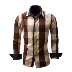 Camisa masculina 100% algodão Casual Xadrez - loja online