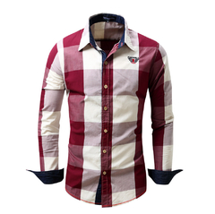 Imagem do Camisa masculina 100% algodão Casual Xadrez