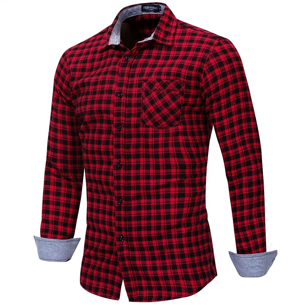 Camisa masculina Xadrez Slim Fit - Mayortstore