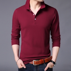 Camiseta manga longa em algodão cor sólida 
