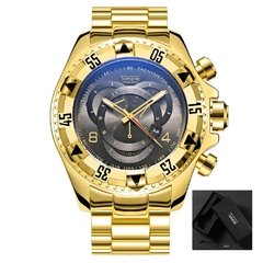 Relógio Luxo Dourado Mostrador Grande à prova d´água na internet