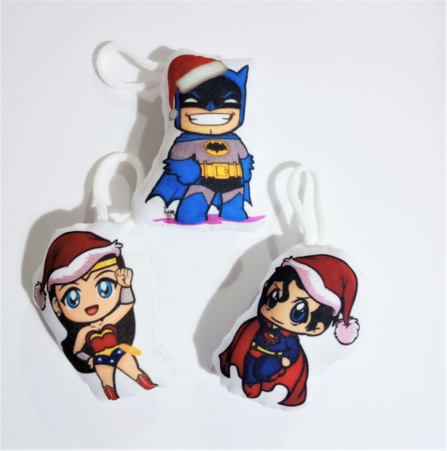 Adornitos de navidad - pack x 3 - Liga de la justicia (Batman, Superman y  Wonder Woman)