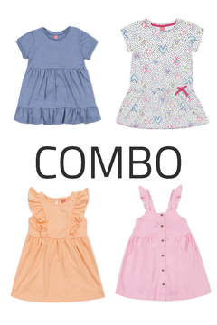 4 Vestidos/Monos - Kids Girls (Combo 49)