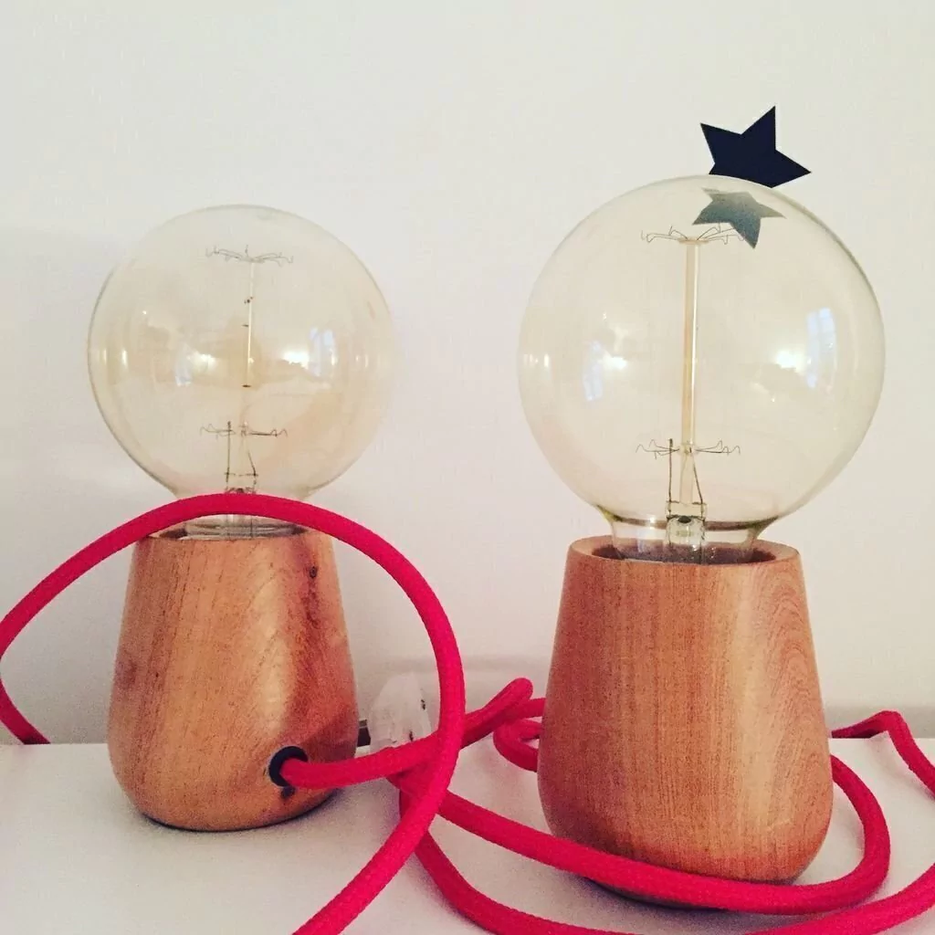 2 Veladores Honguito de madera. - Ollie MiniDeco Online