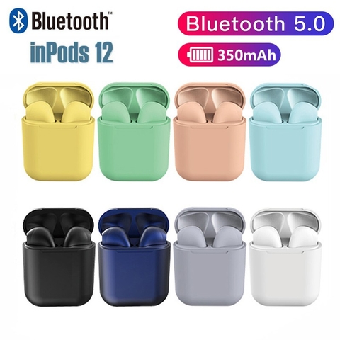 Auricular Bluetooth i12 tipo Apple TODOS LOS COLORES