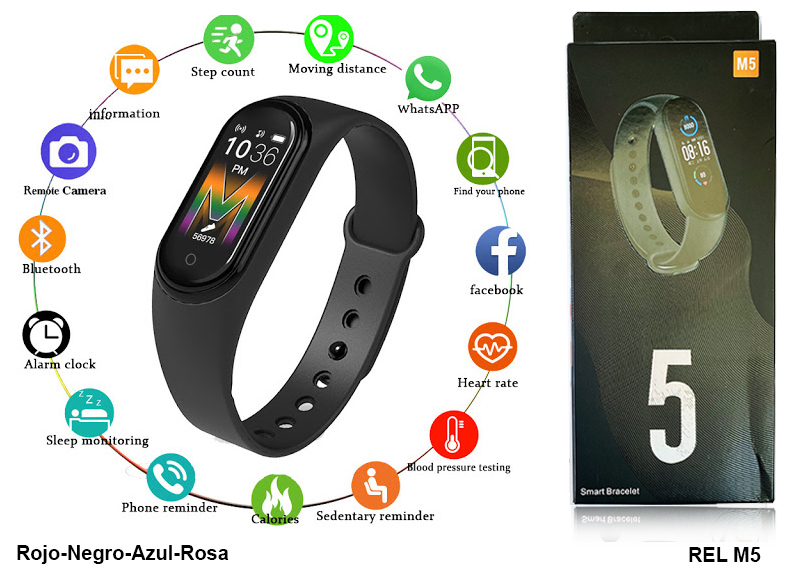 Smart Bracelet M5 (MÁS APLICACIONES) - Km Kimay
