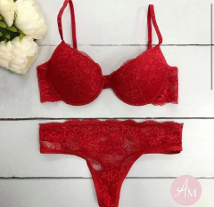 Conjunto de puntilla con push up y culotteless. Art 1000 en internet