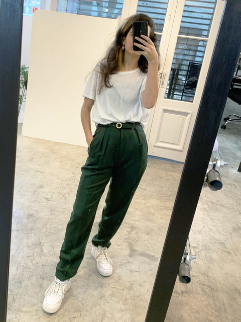 Pantalón Pinzado Eva Verde Ingles 100PRE - soifer