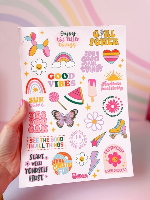 Plancha de stickers colorfull - Cachita Tienda Online