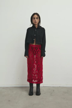Falda Carmìn Encaje (Pre - Order)