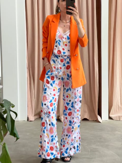 Pantalon Palazzo Lavanda blanco