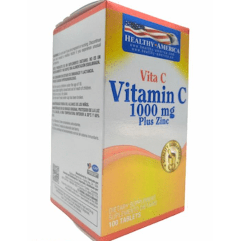Vitamina C 1000mg Zinc X100 Tabletas Healthy America Vitamina C 1000mg Zinc X100 Tabletas Healthy America