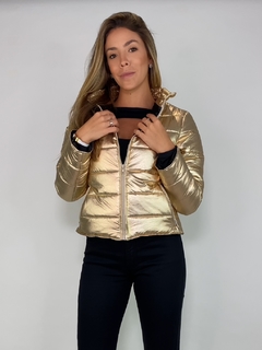 jaqueta puffer dourada - loja online