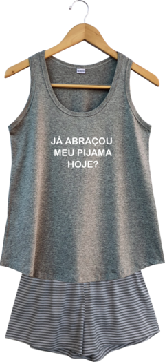 Pijama feminino regata shorts JÁ ABRAÇOU - Tear Pijamas