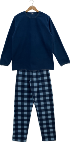 Pijama Masculino longo Microsoft Xadrez Marinho